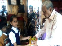 School stationery distribution program Valmikinagar school